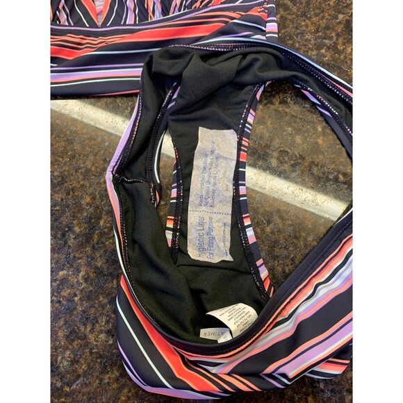 Gibson & Latimer Multi Molded Ruched Tie Neck Halterkini Swim Set XS NWT - Picture 9 of 10